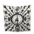 エルメス HERMES カレ90 Serio Ludere スカーフ ホワイト×ブラック