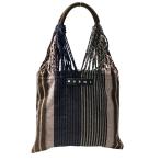 マルニ MARNI ストライプ ハンモックトートバッグ ブラウン