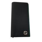 グッチ GUCCI G刻印 シマ インターロッキングG  二つ折り長財布 ブラック×グリーン