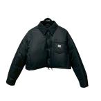 【値下げ】MIU MIU テクニカルポンジー クロップド  ダウンジャケット 27106 ブラック サイズ：38 (神戸店)