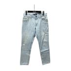 ドルチェアンドガッバーナ DOLCE ＆ GABBANA プレート付きダメージ加工 デニムパンツ G4A0LP ライトブルー サイズ：44