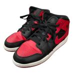  Nike NIKE Air Jordan 1 Mid Bred спортивные туфли 554725-074 красный × черный размер :24