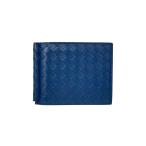 ショッピングbottega ボッテガヴェネタ BOTTEGA VENETA イントレチャート マネークリップ 2つ折り財布 123180 ブルー
