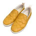 ショッピングヴェネタ ボッテガヴェネタ BOTTEGA VENETA マキシイントレチャートスリッポン スニーカー ベージュ×ホワイト サイズ：42(約27cm)