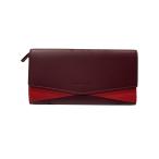 ボッテガヴェネタ BOTTEGA VENETA エンベロープ バイカラー レザー ウォレット 長財布 ボルドー×レッド