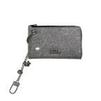 マークジェイコブス MARC JACOBS 25AW ザ コーテッド グリッター エブリデイ トップジップ チャーム ウォレット コインケース シルバ