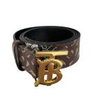  Burberry London BURBERRY LONDON TB Logo пряжка ремень Brown 