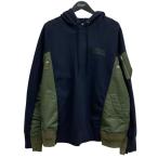 サカイ×ナイキ sacai×NIKE ドッキングパーカー ネイビー×グリーン サイズ：M