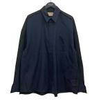 ショッピングMARNI マルニ MARNI トロピカルウールドッキングシャツ ネイビー×ブラック サイズ：46