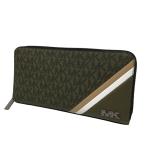 【値下げ】MICHAEL KORS ロゴ長財布 オリーブ (EC)