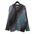 ショッピングzara ザラ×メゾンスペシャル ZARA×MAISON SPECIAL Vネックニット パープル×ブルー サイズ：L