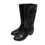 ショッピングCHANEL シャネル CHANEL カメリアレインブーツ ブラック サイズ：37