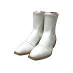 フェンディ FENDI バックジップパテントレザーブーツ ホワイト サイズ：36