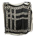  Chanel CHANEL кашемир шелк шарф черный × белый 