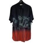 セリーヌ CELINE 「ailcoat Shirt In Crepe De Chine」テイルコート半袖シルクシャツ ブラック×オレンジ サイズ：3
