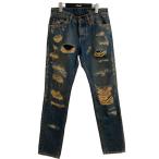 【値下げ】DOLCE ＆ GABBANA Destroyed Denim Jeans ダメージ加工デニムパンツ GYJCCD インディゴ サイズ：46 (EC)