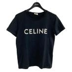 セリーヌ CELINE ロゴTシャツ ブラック×ホワイト サイズ:M