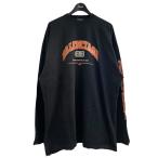 バレンシアガ BALENCIAGA ヴィンテージクラッシュ加工ロングTシャツ ブラック サイズ:3