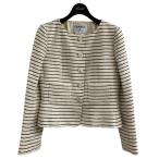 ショッピングCHANEL 【値下げ】CHANEL ツイードジャケット アイボリー×ネイビー サイズ：36 (EC)