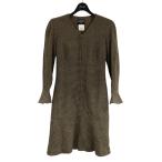 【値下げ】CHANEL ジップアップワンピース カーキ サイズ：36 (EC)