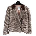 ショッピング比較 CHANEL ツイードジャケット ライトピンク×ブラウン サイズ：38 (新宿店)