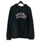 ショッピングstussy ステューシー stussy ロゴ刺繍パーカー ブラック サイズ：L