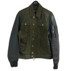 ショッピングディースクエアード ディースクエアード DSQUARED2 レザードッキングジャケット グリーン×ブラック サイズ：50