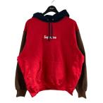 ショッピングsupreme シュプリーム Supreme ボックスロゴプルオーバーパーカー レッド×ネイビー×ブラウン サイズ：M