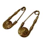  Versace VERSACEmete.-sa безопасность булавка серьги Gold размер :-