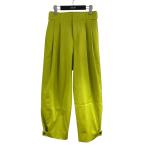 ボッテガヴェネタ BOTTEGA VENETA タックパンツ 黄緑 サイズ：34