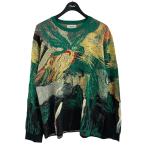 ターク TAAKK ジャガードニットセーター グリーン×マルチカラー サイズ：2