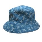 ルイヴィトン LOUIS VUITTON モノグラムリバーシブルバケットハット M76587 ブルー