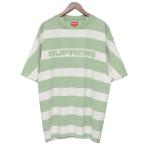 シュプリーム Supreme 2021SS　Printed Stripe S／S Top　ボーダーTシャツ グリーン×ホワイト サイズ：L