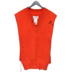 【値下げ】Maison Margiela 2021SS デストロイド タバード ニット コットンニットVネックベスト S51TH0079 オレンジ サイズ:S (三軒茶屋店)