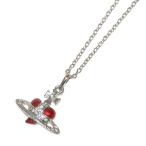 ヴィヴィアンウエストウッド Vivienne Westwood NEW DIAMANTE HEART ネックレス ハートネックレス シルバー×レッド