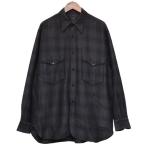 ショッピングダメージ コモリ COMOLI 2021AW　ウールシルク ワークシャツ　チェックシャツ　U03-02010 パープル サイズ：2