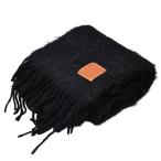 ショッピングロエベ ロエベ LOEWE スカーフ モヘア＆ウール　モヘヤ大判マフラー ブラック サイズ：23cm×185cm