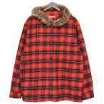 ショッピングネルシャツ シュプリーム Supreme 2024AW　Fur Trim Flannel Hooded Shirt　ファーフーデットネルシャツ　フード付きチェック