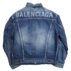 【値下げ】BALENCIAGA 2018SS Like a Man Denim Jacket ストラスロゴ デニムジャケット ブルー サイズ：36 (