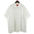 ショッピングsupreme シュプリーム SUPREME 23SS Mesh Stripe S／S Shirt ロゴ メッシュ ストライプ 半袖シャツ ホワイト サイズ：XL