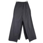【値下げ】BALENCIAGA 23AW ダブルフロント ワイド バギー  ナイロン混 レイヤードロングパンツ ブラック サイズ：XXS (UNISE