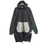 コムデギャルソンオムプリュス COMME des GARCONS HOMME PLUS 25SS メッシュ切替 ロング パーカー ブラック サイズ:X