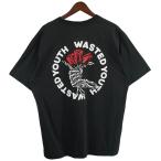【値下げ】Wasted Youth (VERDY) 23AW SEASON 2 T-SHIRT#7 両面 サークル ロゴ ローズ プリント Tシャツ ブラック サイズ：XL (吉祥寺店)