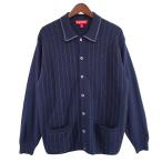 シュプリーム Supreme 25SS Herringbone Cardigan ロゴ ストライプ ヘリンボーン ニット カーディガン ネイビー サイ