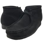 [ снижение цены ]CLARKS Wallabeewala Be замша кожа ботинки обувь обувь черный размер :UK 8 1/2 / US 9 1/2