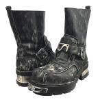 ショッピングエンジニアブーツ ニューロック NEW ROCK M-MET BOOTS 加工 エンジニア ブーツ 靴 シューズ ブラック サイズ：44/ 約27CM