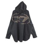 ショッピングdiesel 【値下げ】DIESEL by Glenn Martens 24AW S-DEWNY-HOOD-B バックDロゴ フード チェック フランネルシャツ ブ