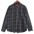 【値下げ】Supreme 24AW Plaid Flannel Shirt ロゴ プレイド チェック フランネル シャツ ネルシャツ ブラック サイズ