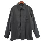 フェンディ FENDI GIACCA JACKET ロゴパッチ シャツジャケット ブラック サイズ：44