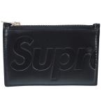  Supreme Supreme 25AW Leather Zip Card Holder Logo Zip кожа футляр для карточек черный 